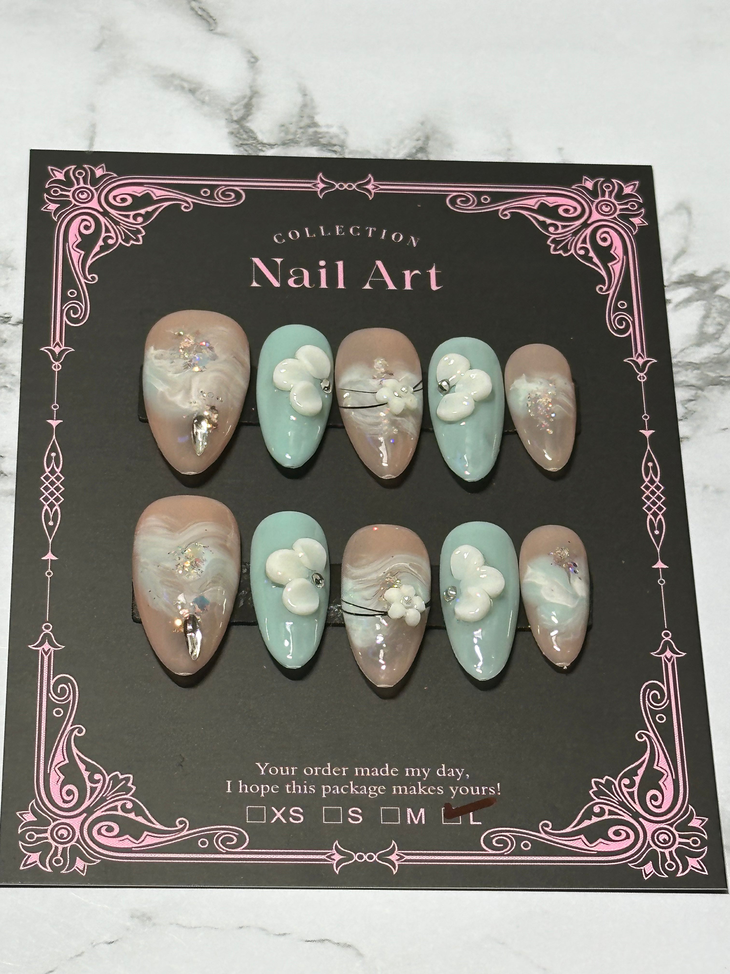 Chic swirl & Petal Nails