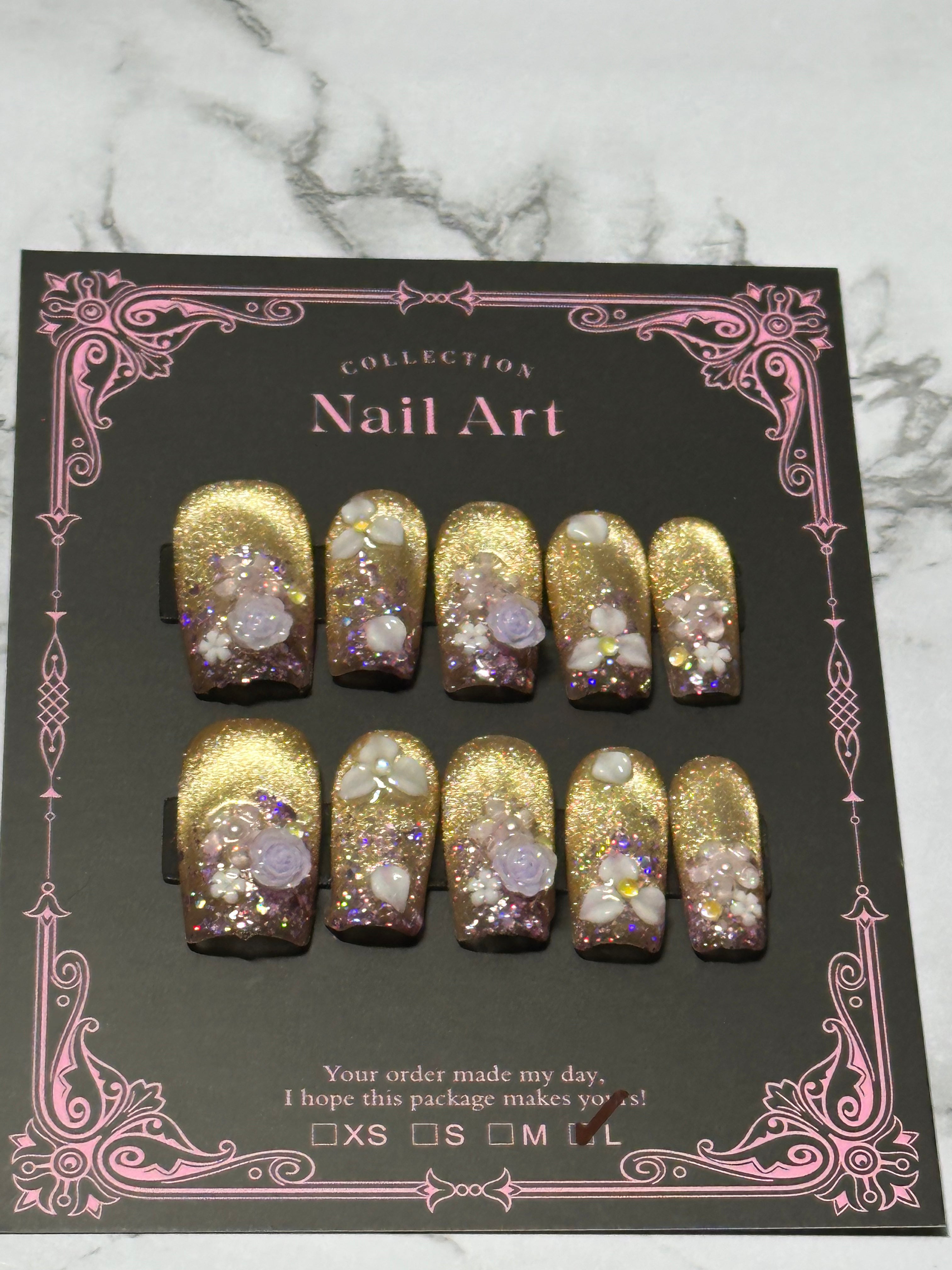 Fairly Dust Flowers Nails