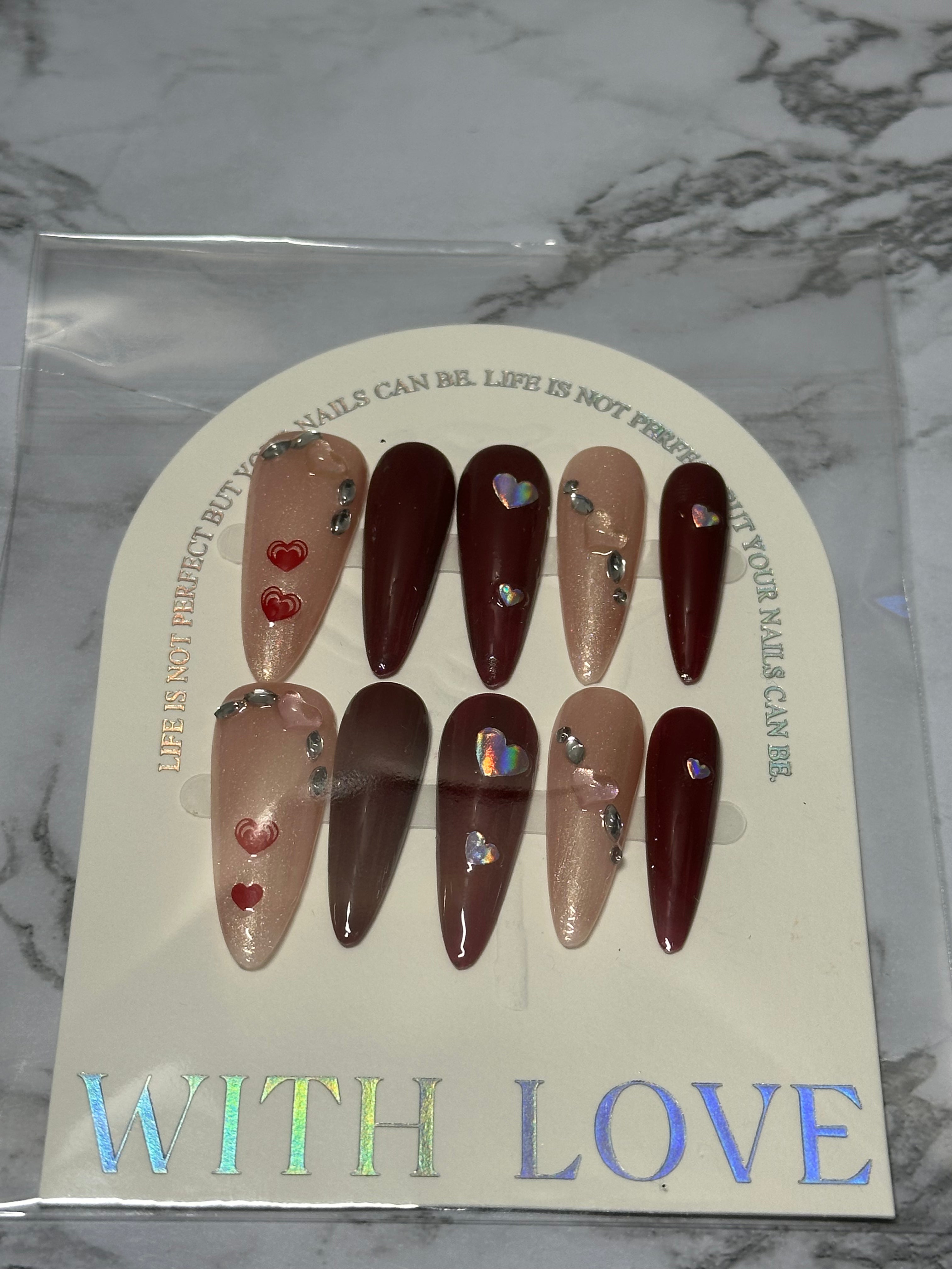 Heartfelt glam nail