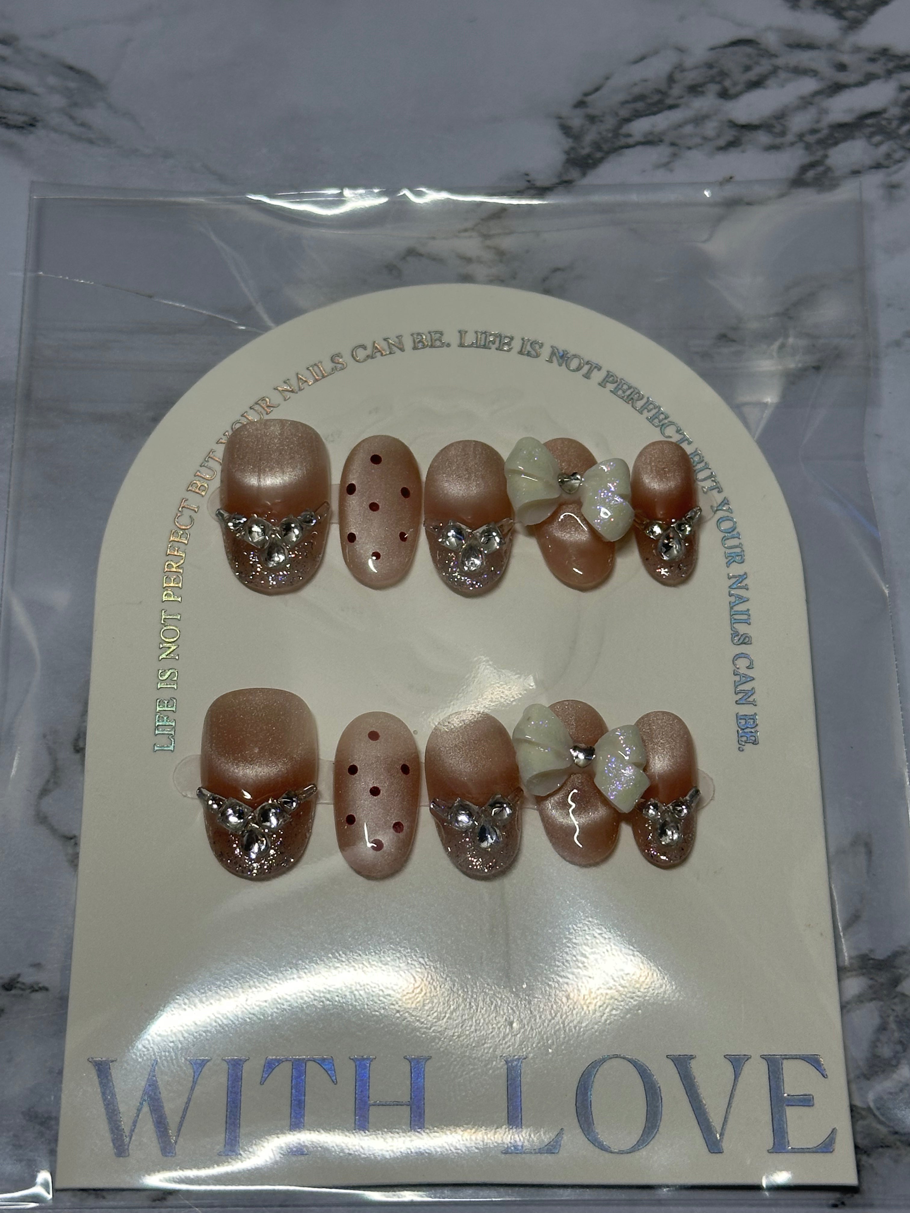 Polka dot sparkle nail