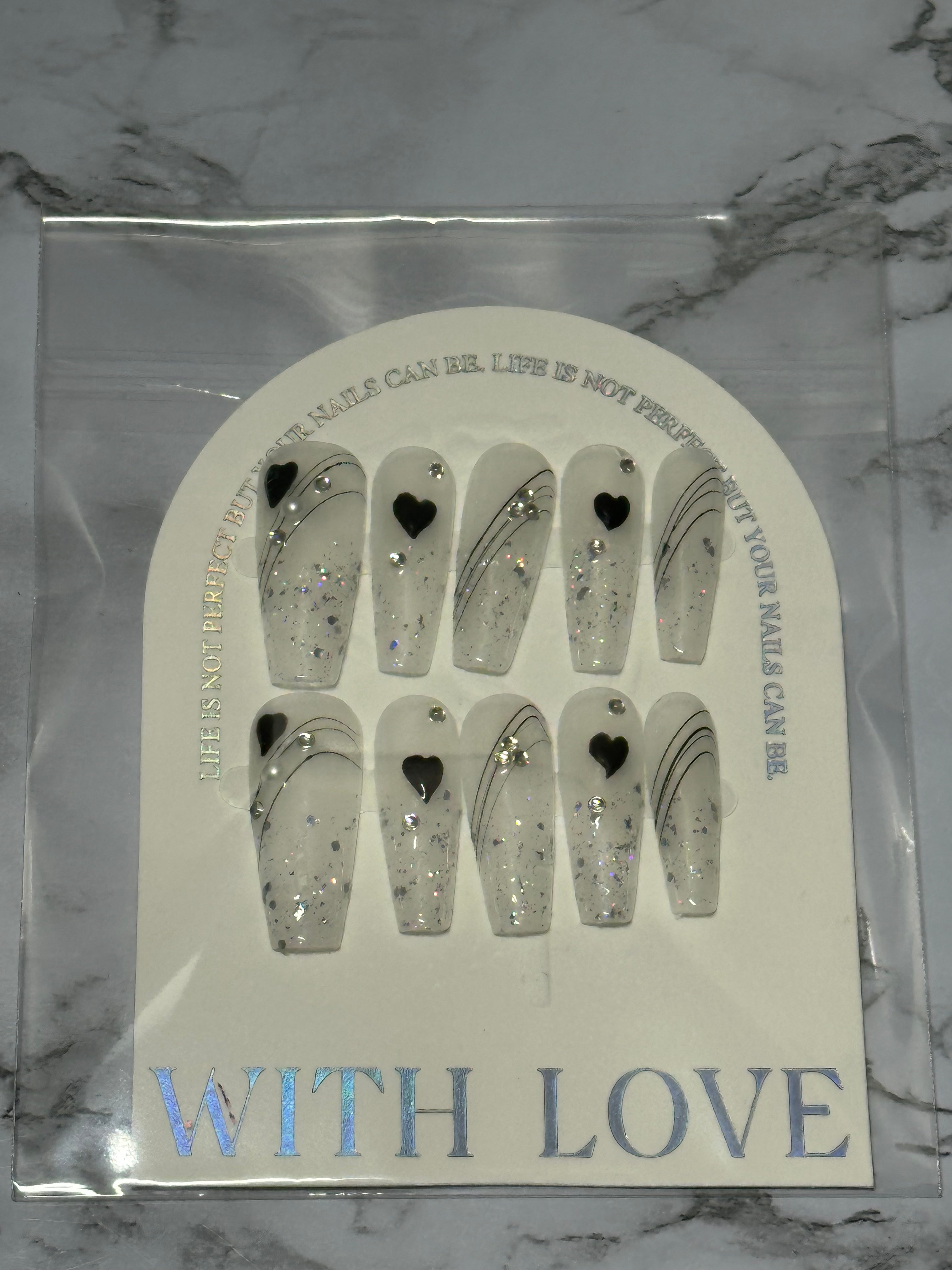 Black heart nail